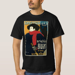 T-shirts Embaixadores, Aristide Bruant por Toulouse Lautrec