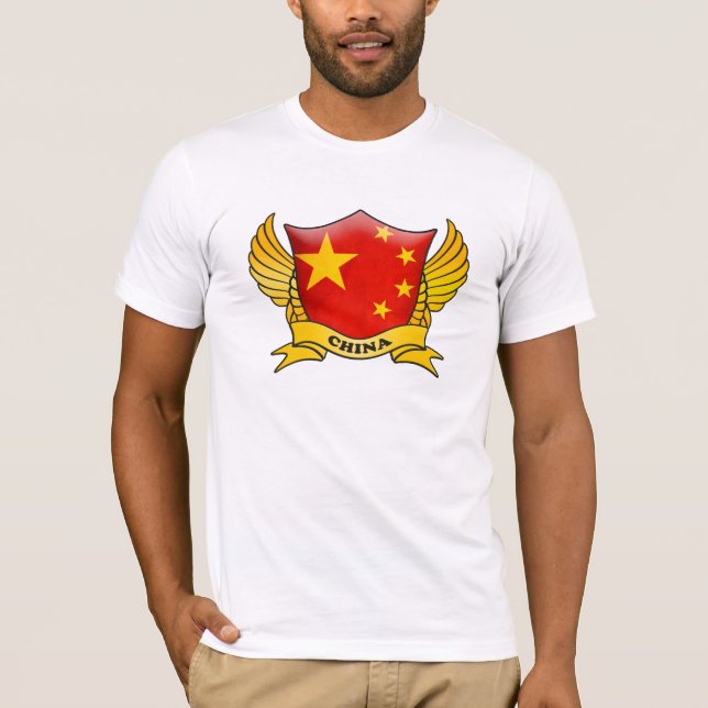 T-shirts Emblema da bandeira da China (Frente)