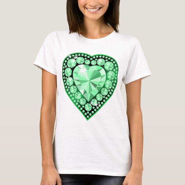 T-shirts Emerald Gem Heart (Frente)