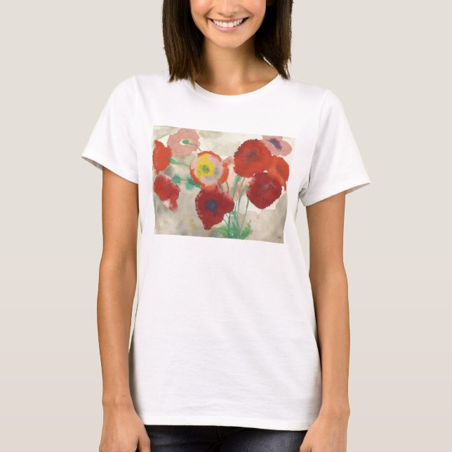 T-shirts Emil Nolde - papoilas vermelhas (Frente)