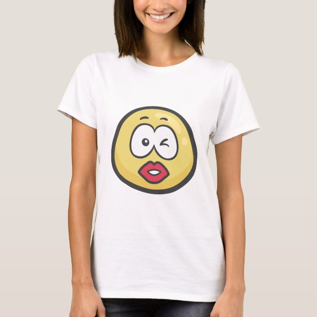 T-shirts Emoji: Beijando a cara (Frente)