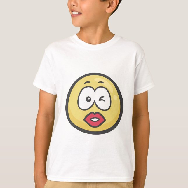 T-shirts Emoji: Beijando a cara (Frente)