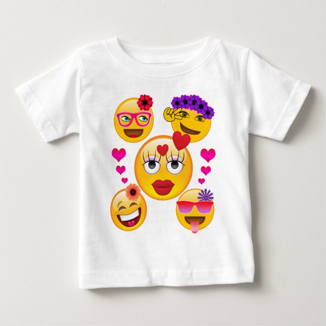 T-shirts Emoji bonito enfrenta para miúdos e adultos (Frente)