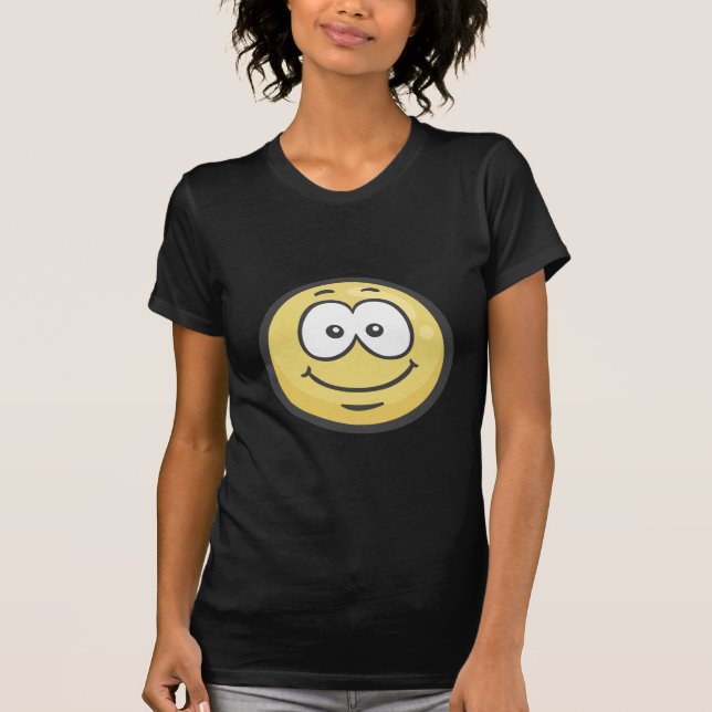 T-shirts Emoji: Cara de sorriso branca (Frente)