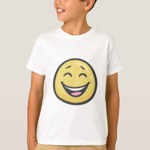 T-shirts Emoji: Cara de sorriso com boca aberta & olhos de