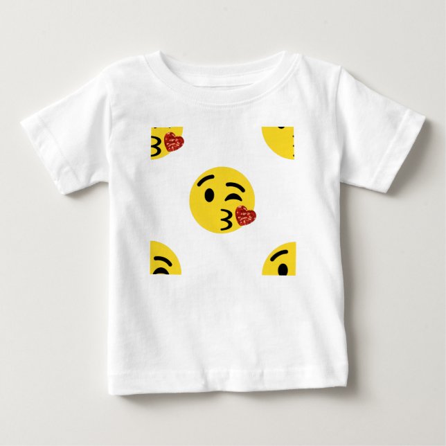 T-shirts emoji de beijo brilhante (Frente)