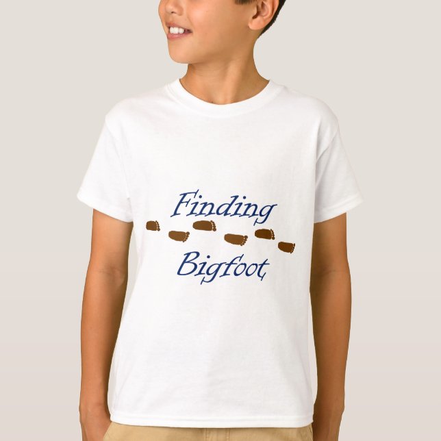 T-shirts Encontrando Bigfoot com pegadas (Frente)