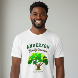 T-shirts Encontro Familiar Nome Personalizado Árvore Verde