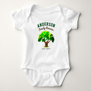 T-shirts Encontro Familiar Nome Personalizado Árvore Verde