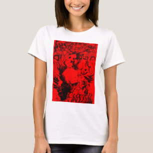 T-shirts Energia Preto no Vermelho: Arte Gráfica Abstrata d