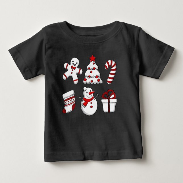 T-shirts Enfeites de natal (Frente)