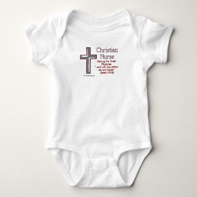 T-shirts Enfermeira cristã Cross2 (Frente)