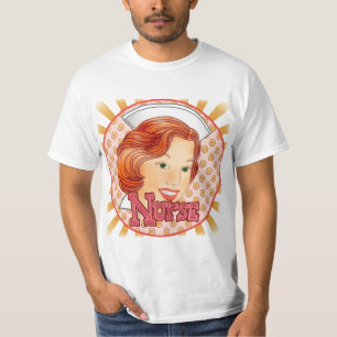 T-shirts Enfermeira de cabelo vermelho Camisa-T feminina