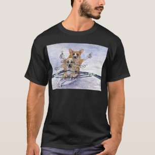 T-shirts Enfileiramento do cão do Corgi de Galês