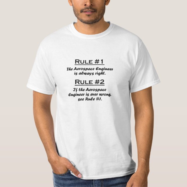 T-shirts Engenheiro aeroespacial da regra (Frente)