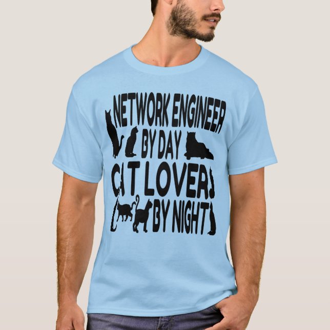 T-shirts Engenheiro Cat Lover Network (Frente)