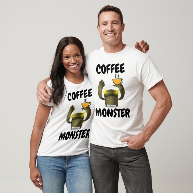 T-shirts Engraçadas do COFFEE MONSTER (Unissex)