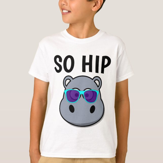 T-Shirts ENGRAÇADAS, ENTÃO HIP HIPPO (Frente)