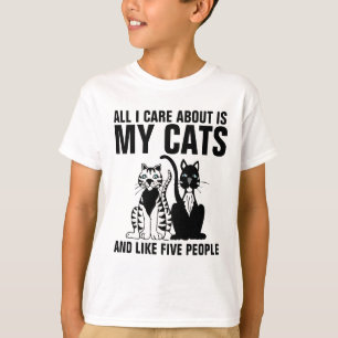 T-shirts engraçadas para gatos para crianças, TUDO