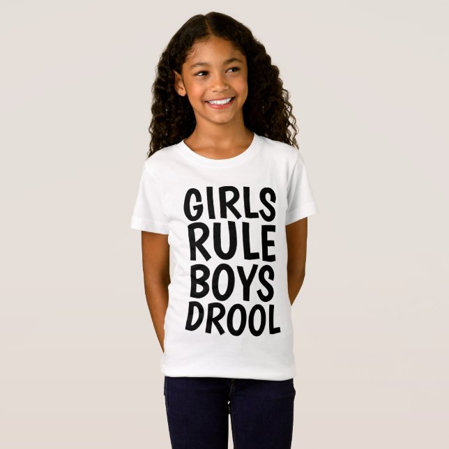 T-shirts engraçadas para raparigas/raparigas REGRA (Frente Completa)