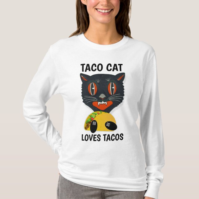 T-shirts Engraçadas TACO CAT (Frente)