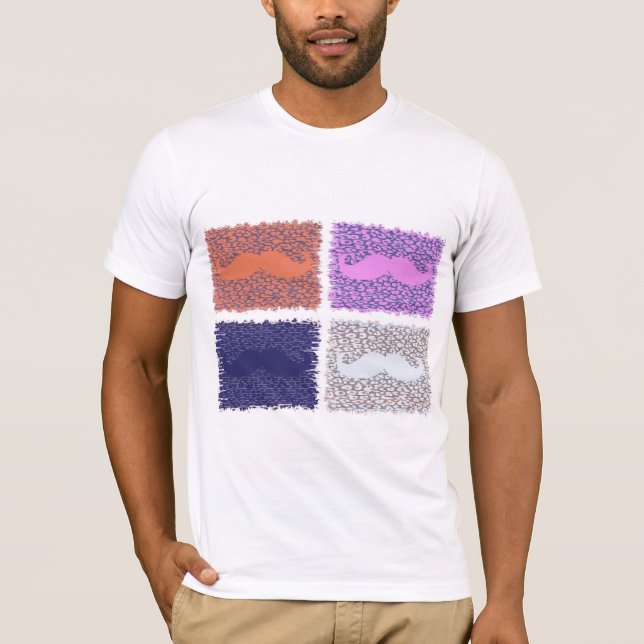 T-shirts Engraçado bigode na pele do leopardo 8 (Frente)