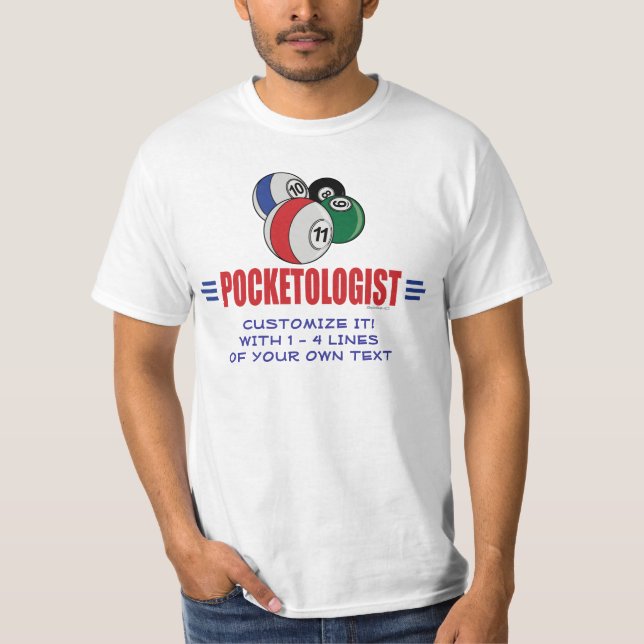 T-shirts Engraçado Billiards, Piscina (Frente)