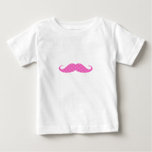 T-shirts Engraçado, Bolinhas Rosa Quente, bigode