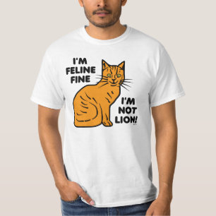 T-shirts Engraçado Cat Pun Orange Feline Gatinho