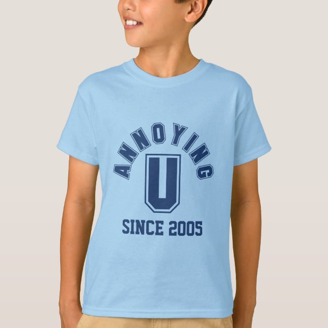 T-shirts Engraçado, chato, chata, azul (Frente)