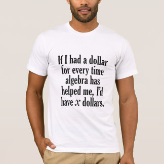 T-shirts Engraçado Cota Matemática/Álgebra - Eu teria x dól