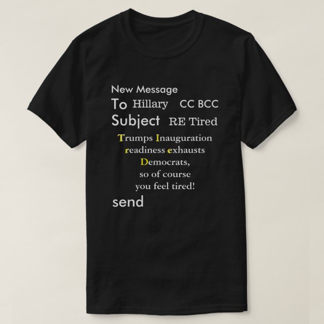 T-shirts Engraçado e-mail para a Hillary Election 2016 (Frente do Design)
