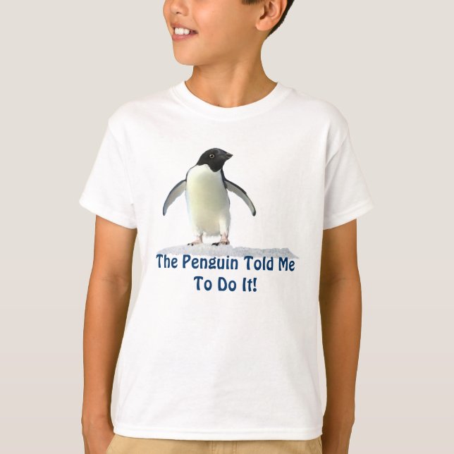 T-shirts Engraçado Engraçado, Crianças Pinguins Suéter! (Frente)