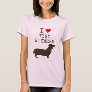 T-shirts Engraçado Eu Adoro Pequeno Wiener Dachshund
