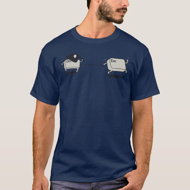 T-shirts Engraçado Humor Policial - Ctrl Perseguindo Chave  (Frente)