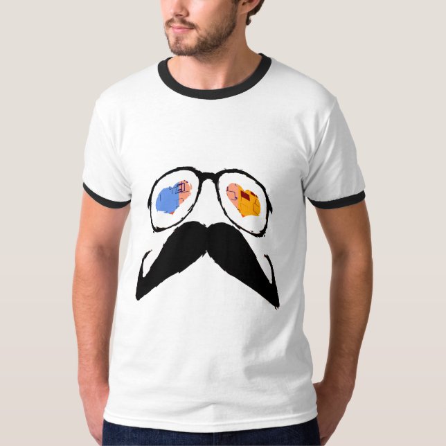 T-shirts Engraçado Mustache (Frente)