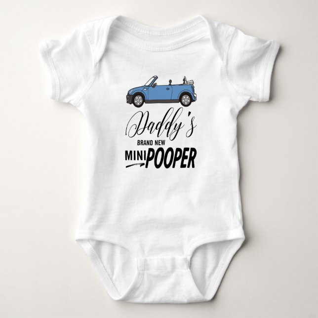 T-shirts Engraçado - Pai Mini Pooper Baby Design (Frente)