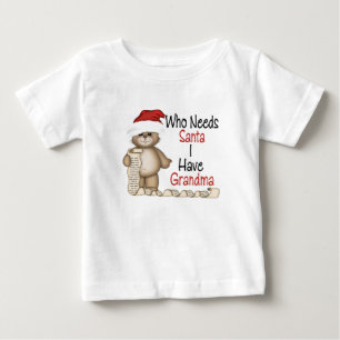 T-shirts Engraçado quem precisa a avó do papai noel