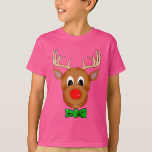 T-shirts Engraçado Reindeer de Natal com Bowtie