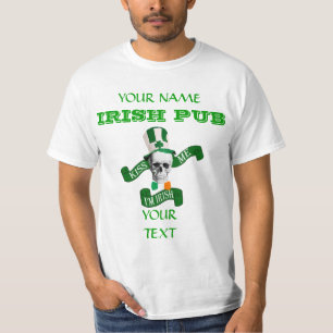 T-shirts Engraçado Rua do crânio irlandês Dia da Pat