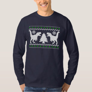 T-shirts Engraçado! Sweater T-Rex Feriado Feio