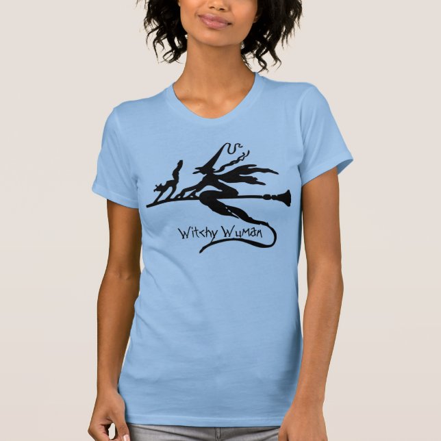 T-SHIRTS - ENGRAÇADO - WITCHY WUMAN HALLOWEEN (Frente)