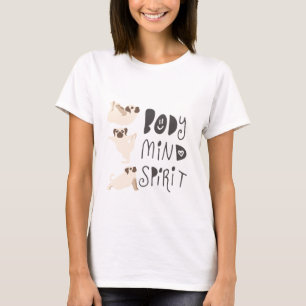 T-shirts Engraçado Yoga Pugs