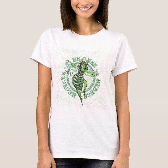 T-shirts Engrenagem verde do Dia da Terra da abelha de (Frente)