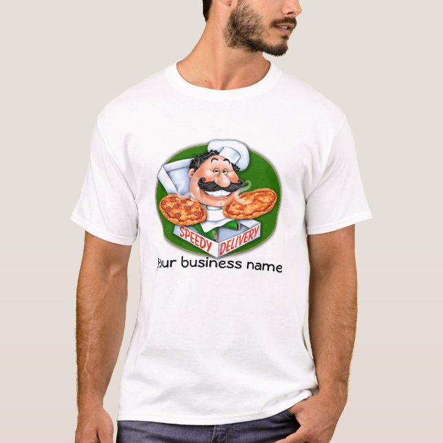 T-shirts Entrega rápida da pizza do cozinheiro chefe (Frente)