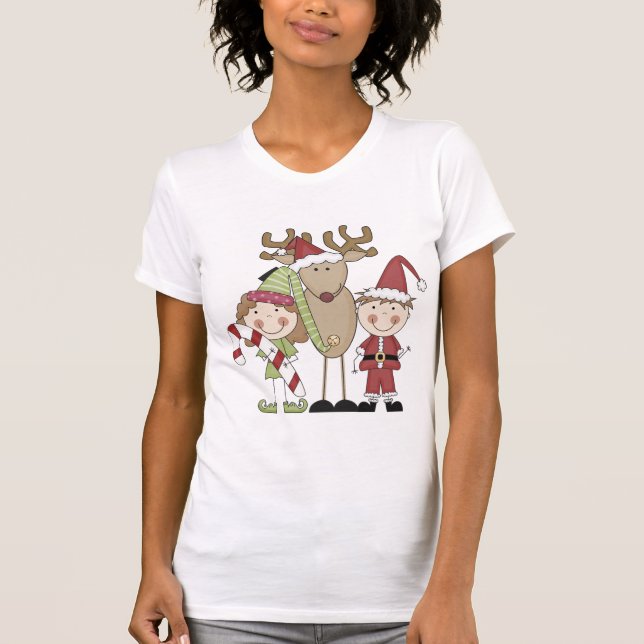 T-shirts Entrevistas com Reindeer e Elves (Frente)