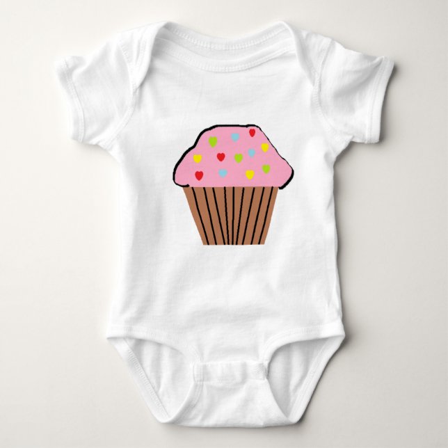 T-shirts Equipamento do bebê do cupcake (Frente)