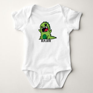 T-shirts Equipamento do bebê do dinossauro verde