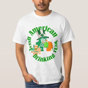 T-shirts Equipe bebendo irlandesa americana, Dia de São Pat