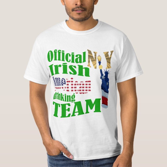T-shirts Equipe de bebendo Irlandês de Nova Iorque (Frente)